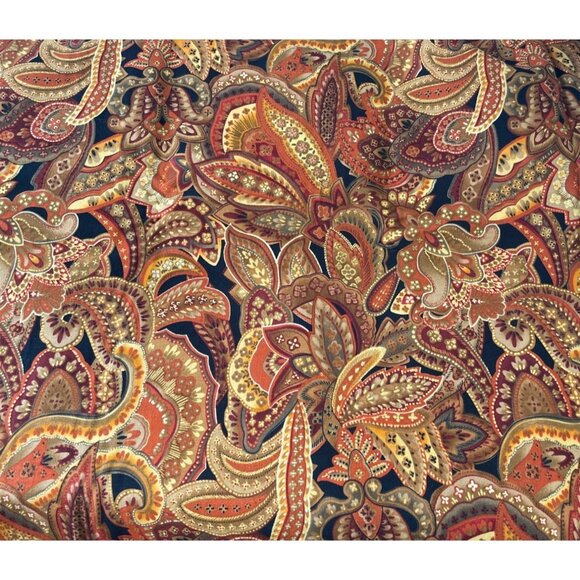 Fall Colored Rust Orange Paisley Pattern Fabric Cotton Blend 44" x 60" BOHO - Picture 1 of 3